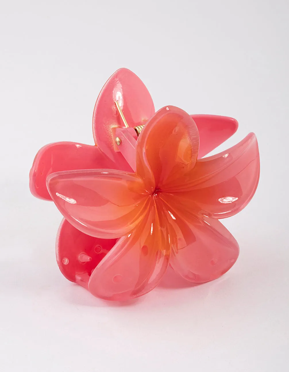 Pink Tropical Flower Claw Clip