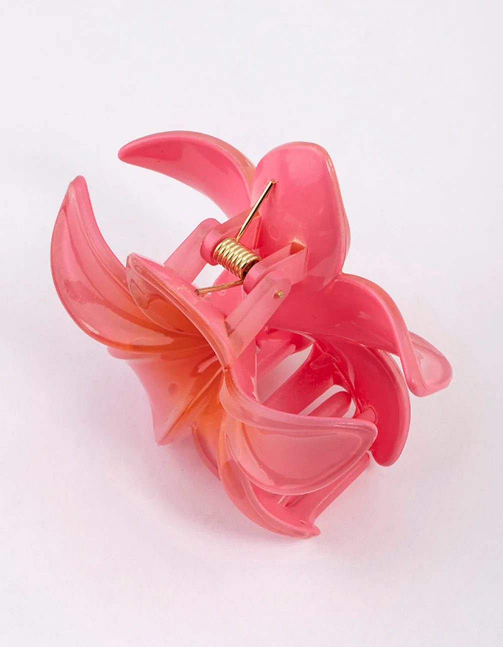 Pink Tropical Flower Claw Clip