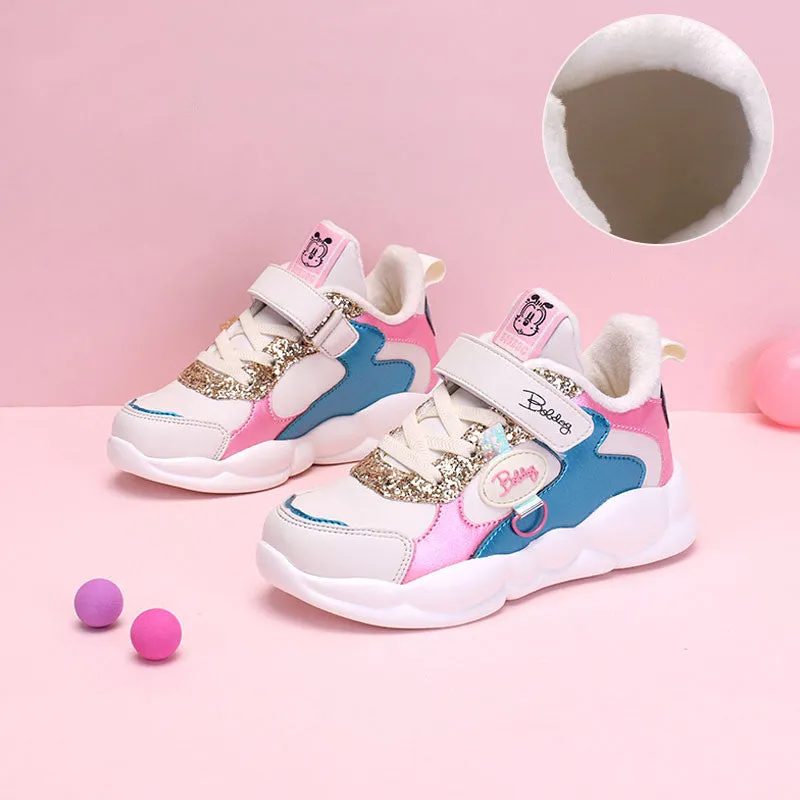 Plush casual shoes girls sneakers