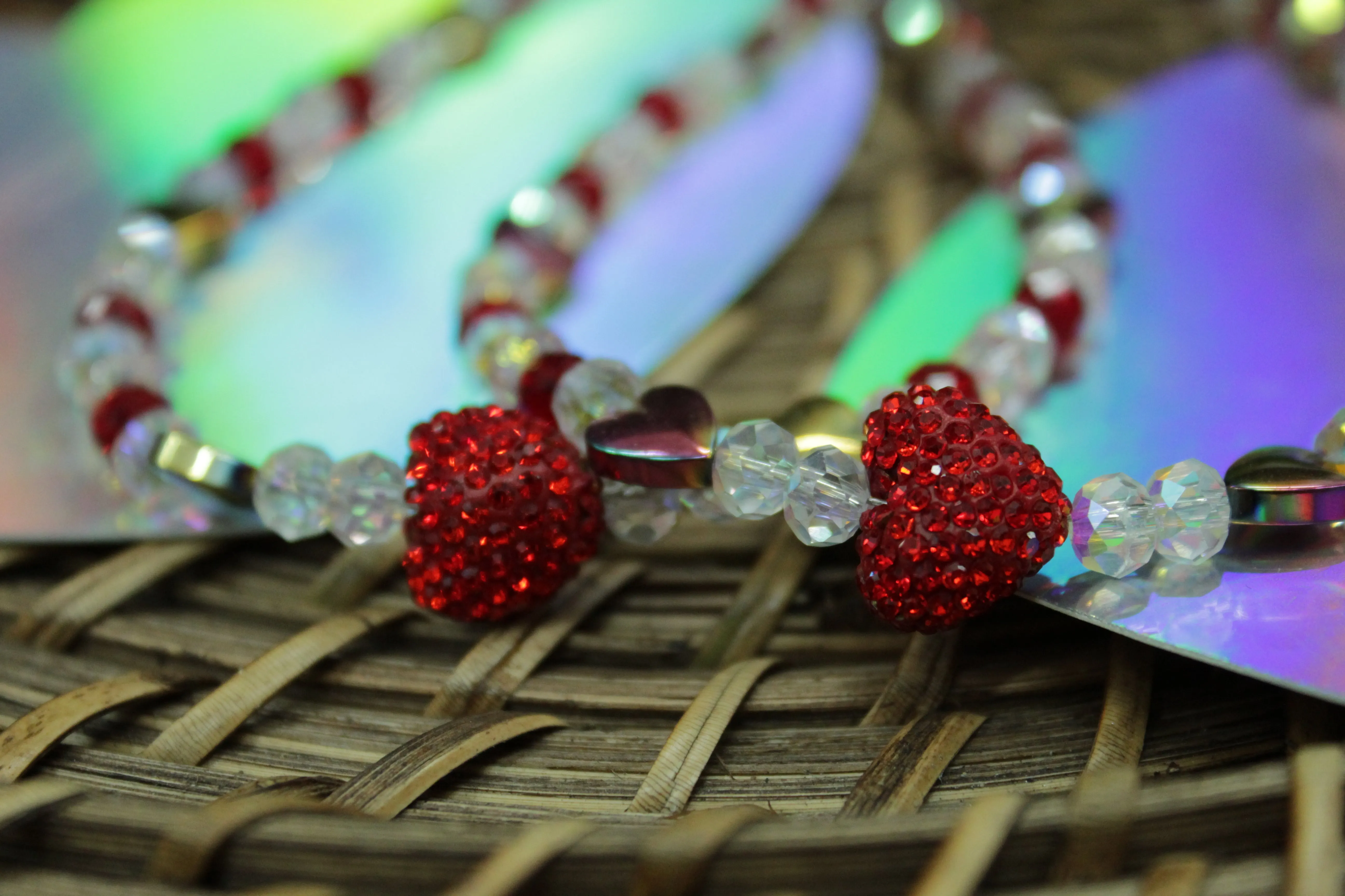 Red sparkle heart necklace