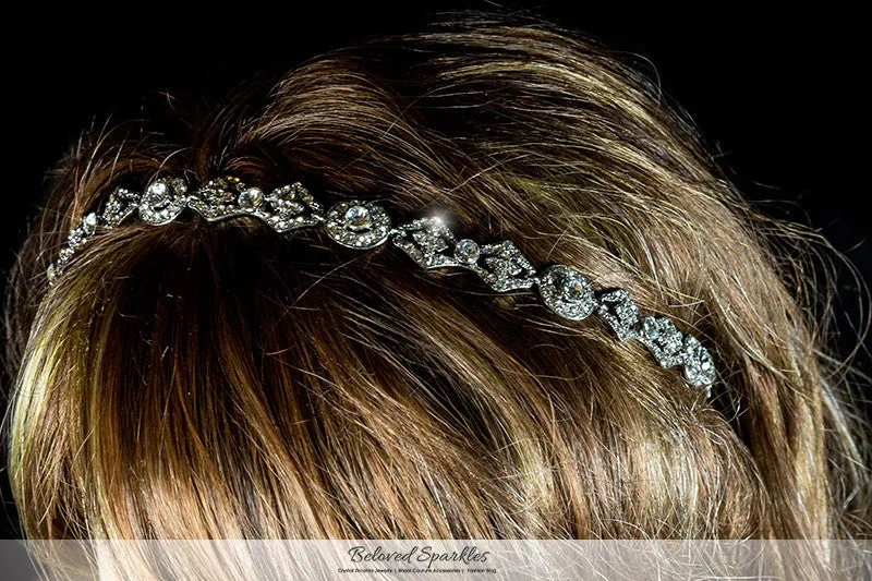 Rena Vintage Light Gold Hair Tie Headband | Swarovski Crystal