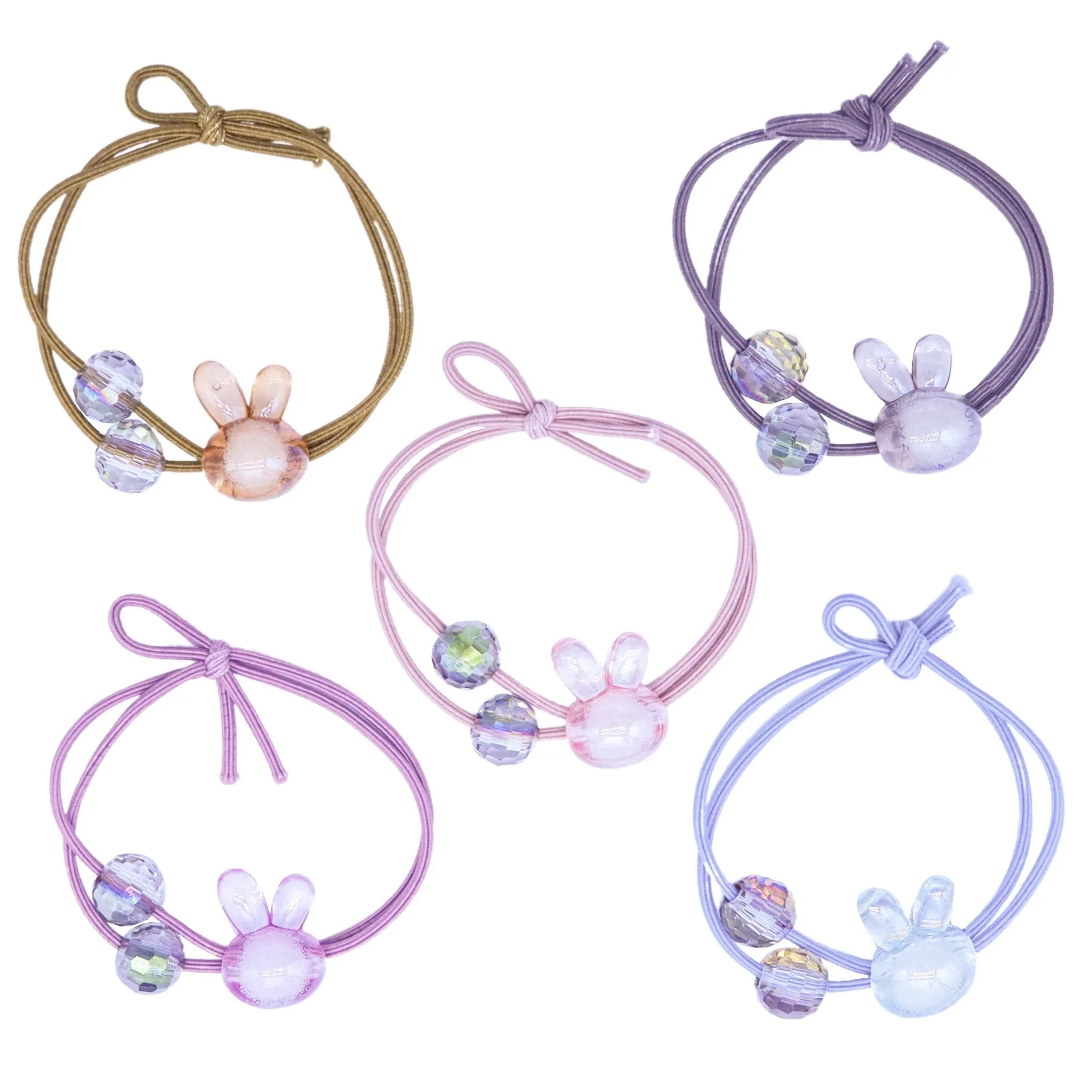 Resin Charm Heart Hair Ties - 5 Pack