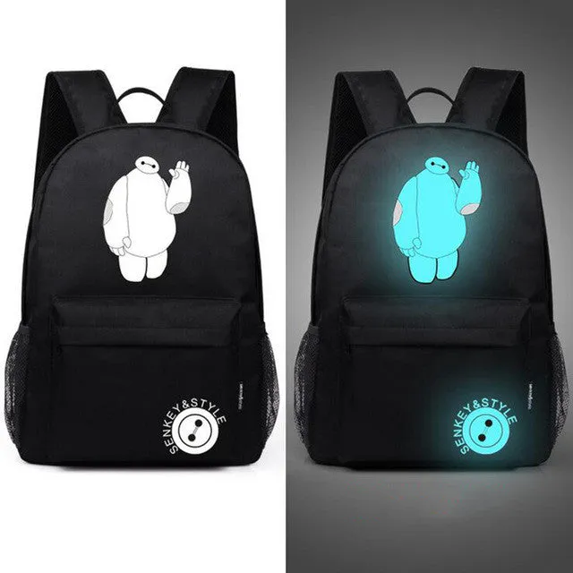 Senkey style Men's Backpack Anime Starry sky Luminous Printing Teenagers Casual Mochila Men Women's Student Cartoon School Bags