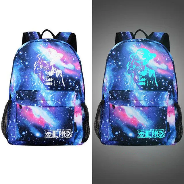 Senkey style Men's Backpack Anime Starry sky Luminous Printing Teenagers Casual Mochila Men Women's Student Cartoon School Bags