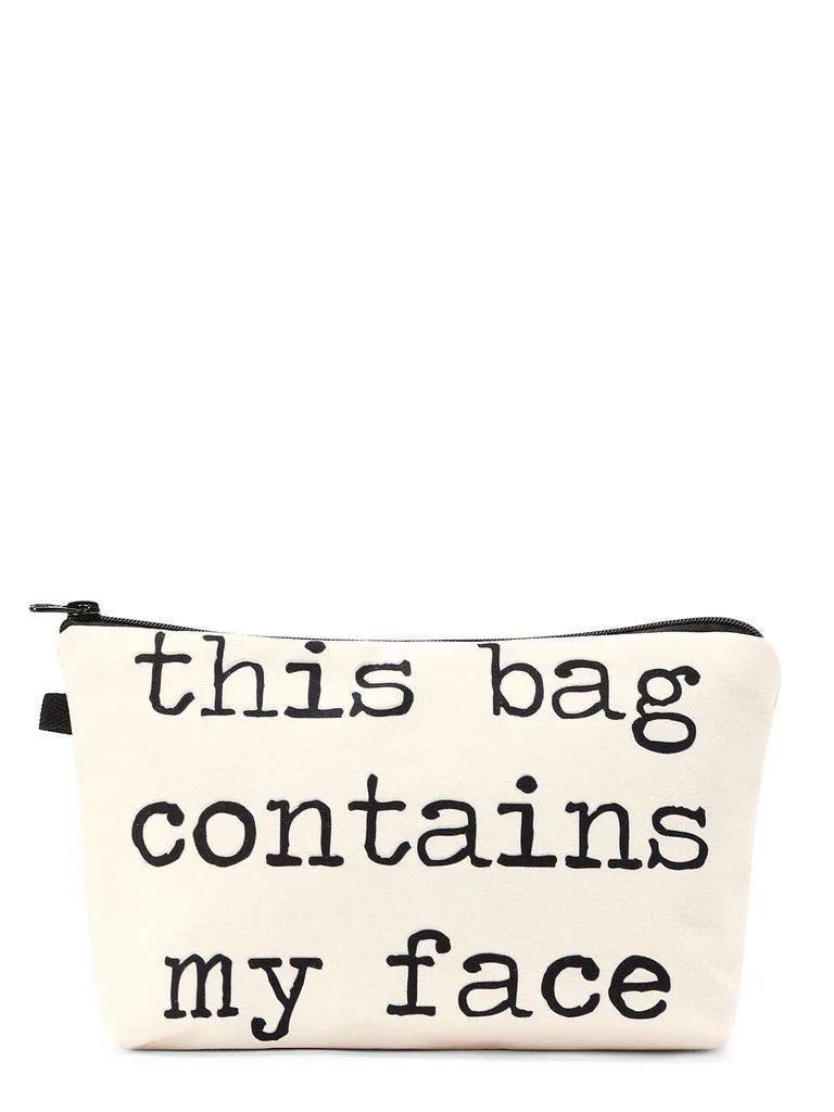 Slogan Print Zipper Cosmetic Bag