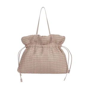 Square Embossed Bag Big Tote Pink