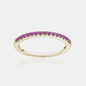 Stackable Pavé Amethyst Ring