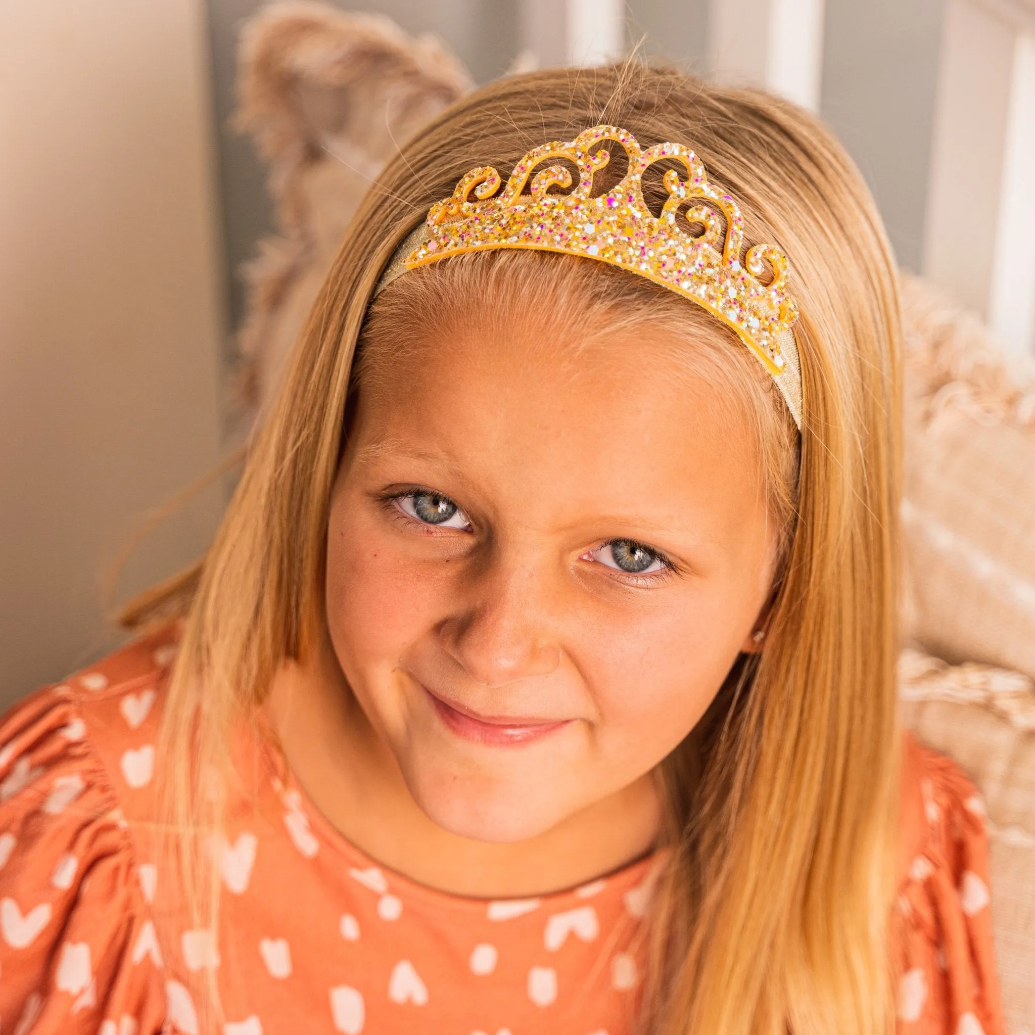 Stretch Glitter Princess Tiara Headbands - 4 Pack