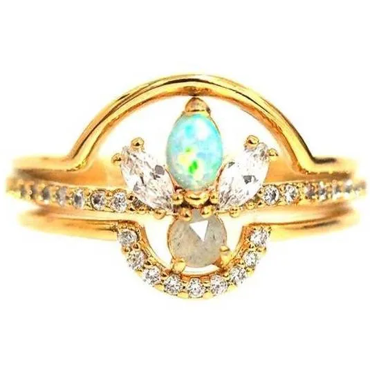 TAI OPAL STACKABLE RING SET OF THREE