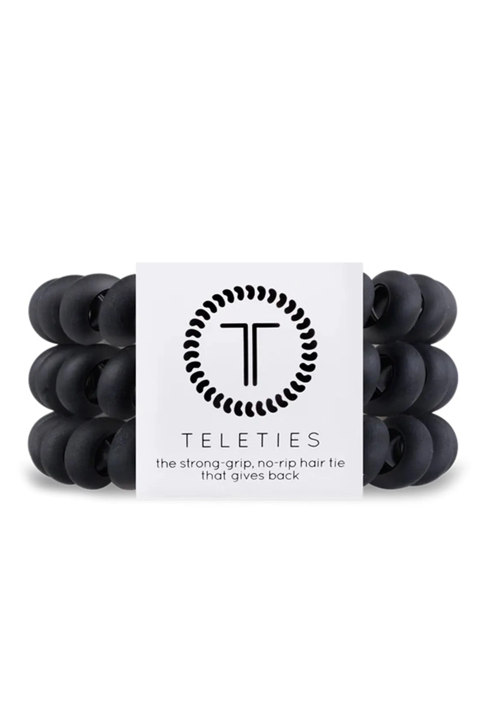 TELETIES Large Hair Ties - Matte Black