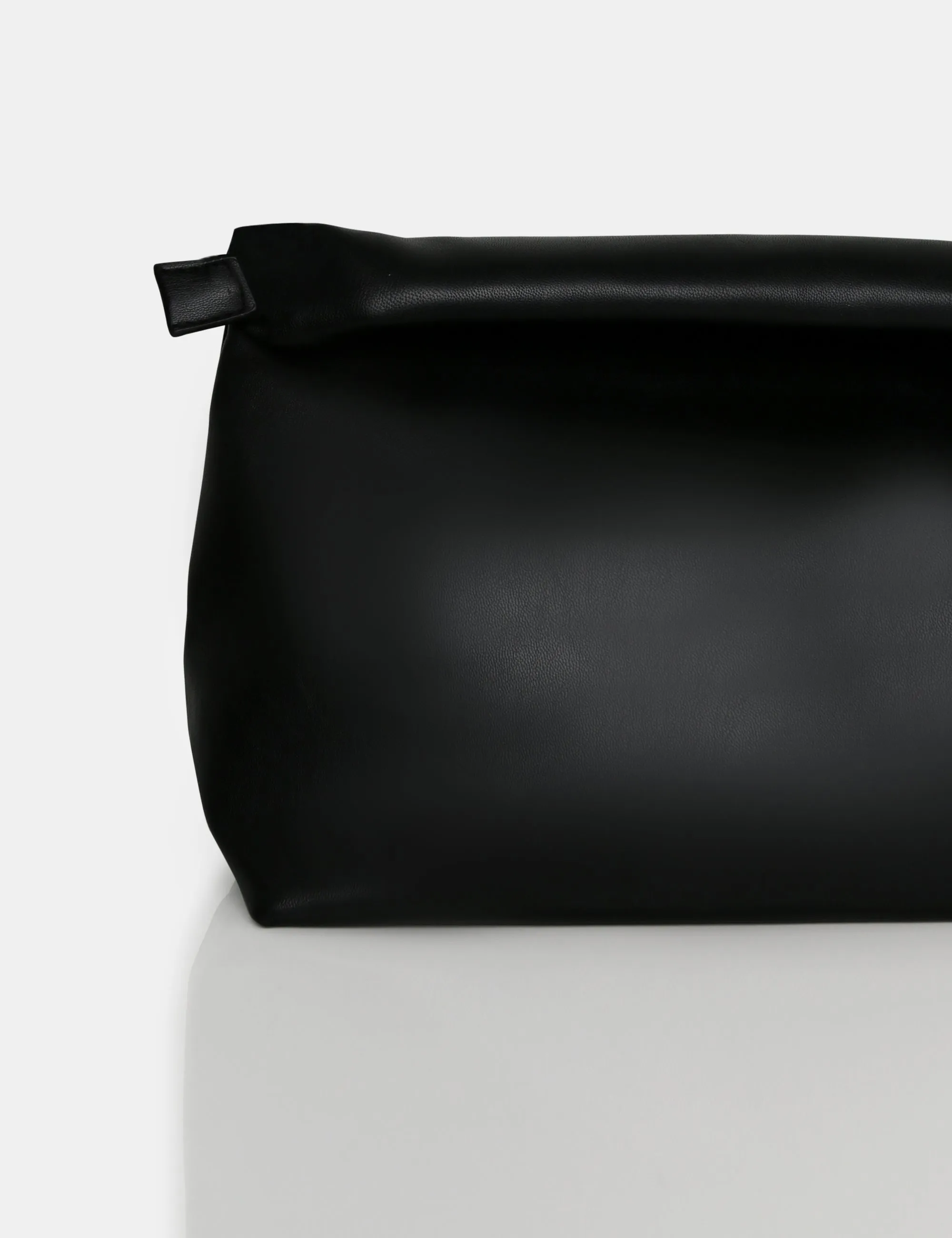 The Aria Black Folded Detail Clutch Bag