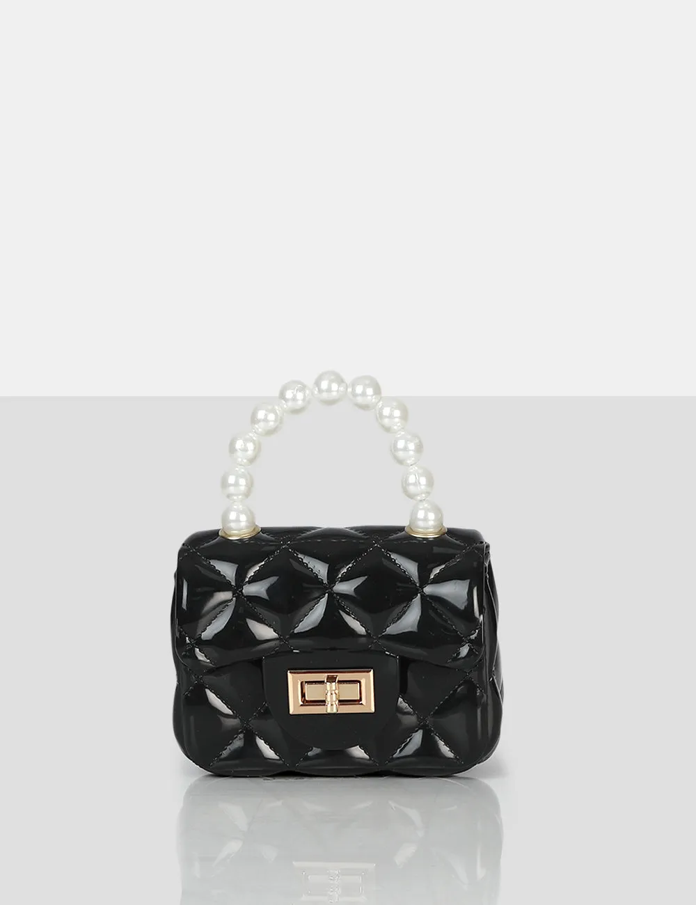 The Iddy Black Patent Pearl Mini Bag