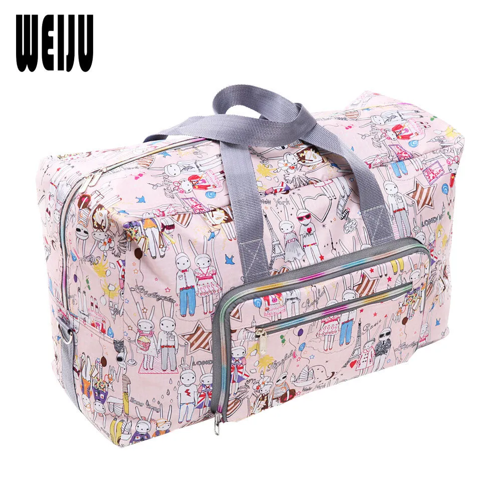 WEIJU 2017 New Folding Travel Bag Large Capacity Waterproof Printing Bags Portable Women's Tote Bag Travel Bags Women