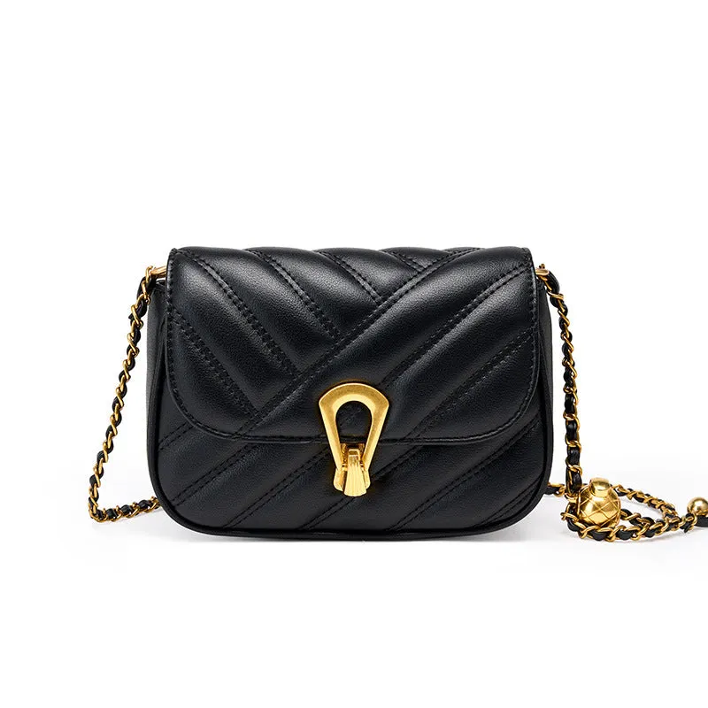 Women Fashion Leather Chain Strap Crossbody Bag