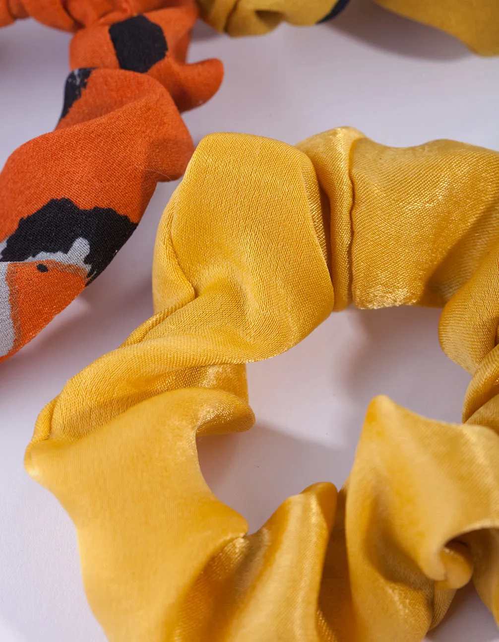 Yellow Orange Leopard Scrunchie 3 Pack